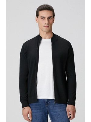 Network Black Wool Blend Knit Cardigan