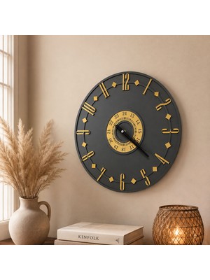 Algwood 40 cm Dekoratif Duvar Saati Ahşap Mdf Aynalı Pleksi Modern Tasarım