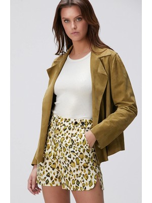 Network Khaki Suede Leather Jacket