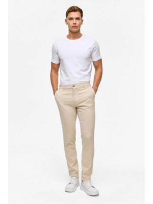 Süvari Bej Slim Casual Pantolon