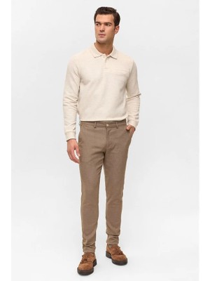Süvari Bej Slim Casual Pantolon