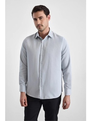 Süvari Gri Regular Klasik Yaka Casual Gömlek