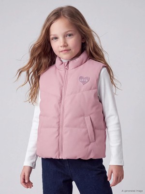 Lc Waikiki Yeni Sezon Pembe Dik Yaka Kız Çocuk Şişme Yelek