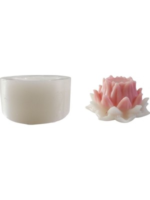 Depposite Silikon 3D Dekoratif Kalıp Nilüfer Çiçeği Tealight Mumluk Altlığı Mum, Taş Tozu ve Beton Kalıbı