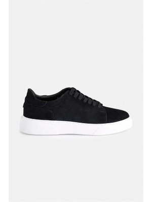 Süvari Siyah Süet Bağcıklı Sneakers