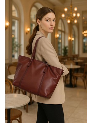 City Center Fashion Kadın Çift Askılı Büyük Omuz Çantası CTY-LBN-1197