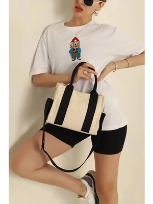 City Center Fashion Kadın Kolon Geçiş Mıknatıs Kapama Kanvas Çanta CTY-LBN-3368