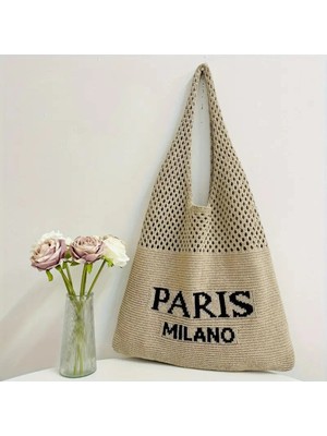 City Center Fashion Kadın Örgü Omuz Çantası Paris Milano Örgü