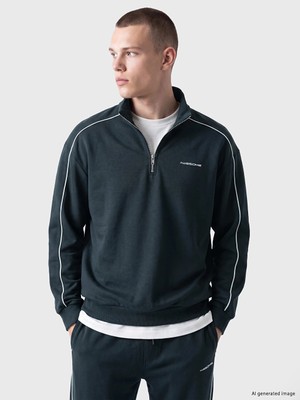 Lc Waikiki Yeni Sezon Petrol Dik Yaka Baskılı Erkek Sweatshirt