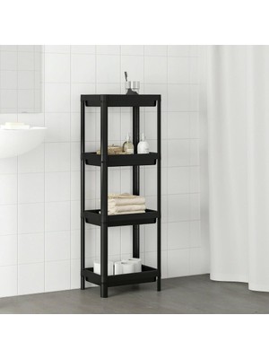 Trend Maison Çok Amaçlı Raf Ünitesi 4 Katlı Mutfak Banyo Düzenleyici Organizer Vesken Siyah