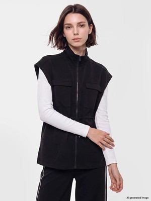 Lc Waikiki Yeni Sezon Siyah Dik Yaka Soft Touch Kadın Yelek
