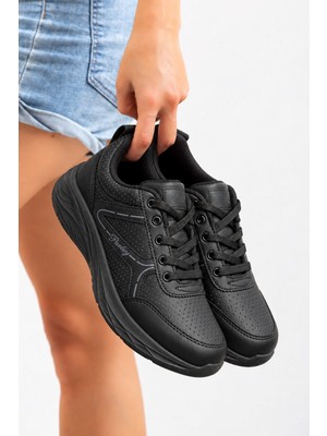 Albishoes Kadın Kışlık Mevsimlik Cilt Rahat Ortopedik Taban Günlük Esnek Kadın Sneaker Spor Ayakkabı