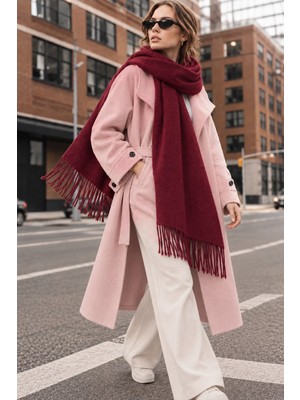 Nisanca Soft Feel Kadın Atkı Şal – Yumuşak Dokulu Geniş Oversize Püsküllü Omuz Şalı