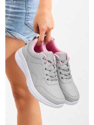 Albishoes Kadın Kışlık Mevsimlik Cilt Rahat Ortopedik Taban Günlük Esnek Kadın Sneaker Spor Ayakkabı