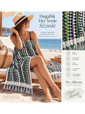 Pulse Buldan Çok Amaçlı Renkli Peştemal Banyo Havlu 95X180 cm %100 Pamuk