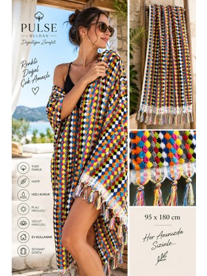 Pulse Buldan Çok Amaçlı Renkli Peştemal Banyo Havlu 95X180 cm %100 Pamuk
