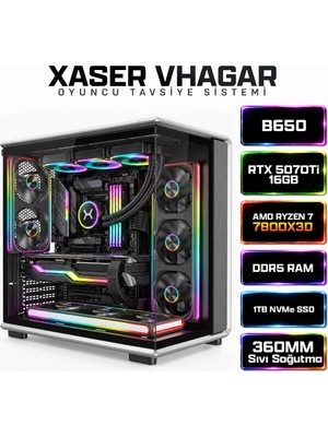Xaser Vhagar X6 Ryzen 7 7800X3D 32GB Ram 1tb M.2 Nvme SSD 16GB RTX5070TI Oyuncu Tavsiye Sistem