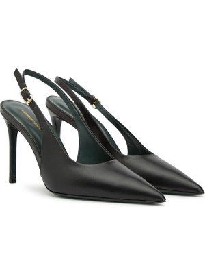 George Hogg Black Casual Comfort Leather Stilettos