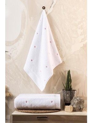 Varol Love Serisi Nakışlı Micro Cotton Banyo Havlu Seti