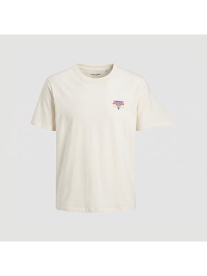 Jack & Jones Erkek Relaxed Fit Klasik Yaka Tisört - Dot
