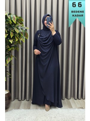 Elmas Tesettür Kadın Giyim Büyük Beden Tokalı Şifon Sandy Kumaş Abaya