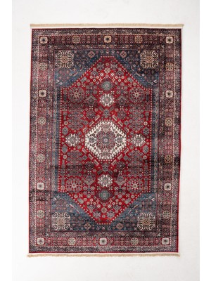 Efta Halı 4 M2 (160X230 Cm) Dijital Baskı Halı Otantik Serisi 2 Kırmızı Klasik Desen Makinede Yıkanabilir Kaymaz Deri Tabanlı