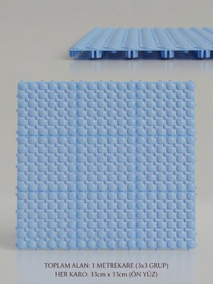 Tiritoğlu Home Mavi Geçmeli Plastik Ortopedik Yer Karosu 1m2 ( 9 Adet)