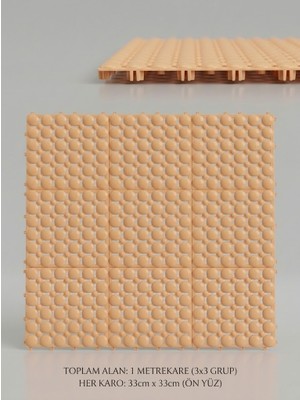Tiritoğlu Home Krem Geçmeli Plastik Ortopedik Yer Karosu 1m2 ( 9 Adet)