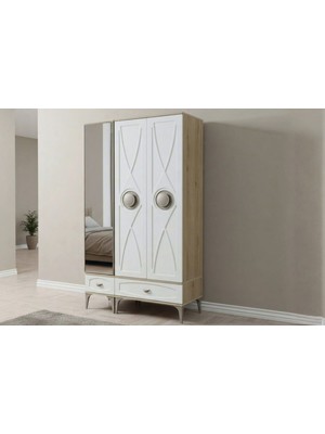Doressa Preva Wood 3 Kapılı Aynalı Gardırop