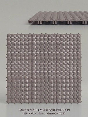Tiritoğlu Home Kahverengi Geçmeli Plastik Ortopedik Yer Karosu 1m2 ( 9 Adet)