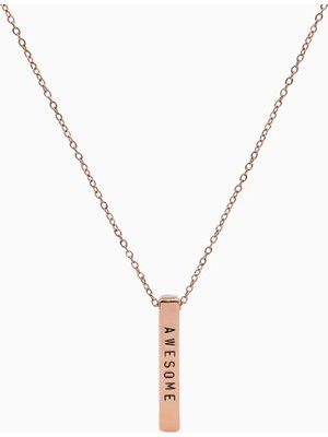 Littlesmith 9 Karakter Kişiye Özel Rose Gold Bar Kolye