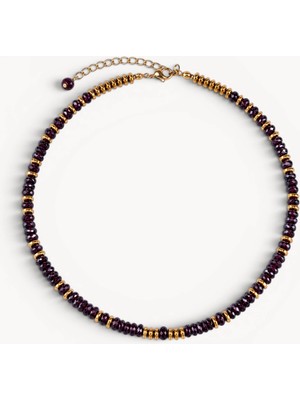 Sól Elegance Koleksiyonu %100 Doğal Lal Taşı (Garnet) Kolye - Asaletin Taşı