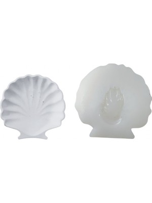 Depposite Silikon 3D Dekoratif Mumluk Kalıbı Deniz Kabuğu Istiridye Model Taş Tozu ve Beton Kalıbı 11X11X3 cm