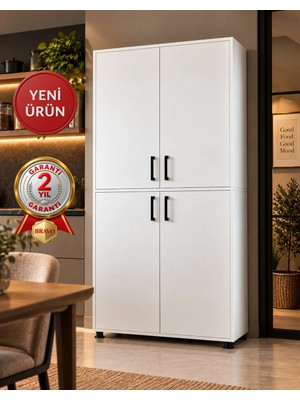 Bravo Home Bravo D11 Çok Amaçlı Dolap – 4 Kapaklı, Ayarlanabilir Raflı