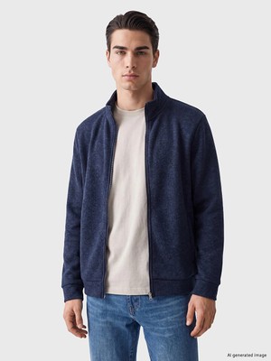 Lc Waikiki Yeni Sezon Lacivert Dik Yaka Erkek Fermuarlı Sweatshirt