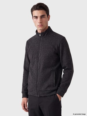 Lc Waikiki Yeni Sezon Siyah Dik Yaka Erkek Fermuarlı Sweatshirt
