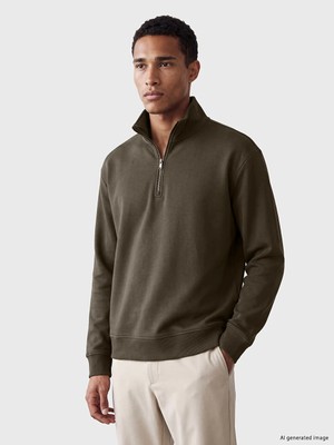 Lc Waikiki Yeni Sezon Haki Dik Yaka Erkek Kalın Sweatshirt