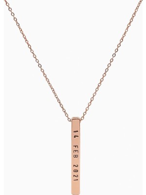 Littlesmith Kişiselleştirilebilir Rose Gold Kaplama Kalp Boncuk Kolye