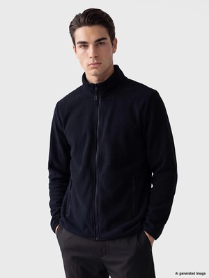 Lc Waikiki Yeni Sezon Lacivert Dik Yaka Erkek Polar Fermuarlı Sweatshirt