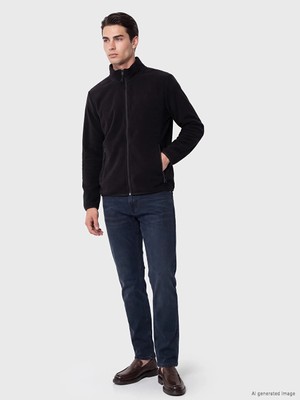 Lc Waikiki Yeni Sezon Siyah Dik Yaka Erkek Polar Fermuarlı Sweatshirt