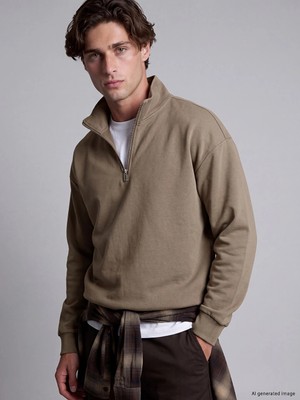 Lc Waikiki Yeni Sezon Kahverengi Dik Yaka Erkek Sweatshirt