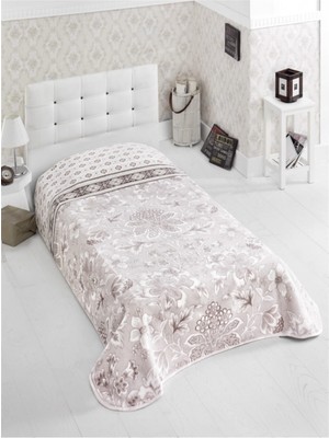 Sarar Tek Kişilik Polyester Battaniye 160 x 220 cm Desenli Kahverengi Yumuşak Doku