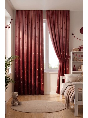 Bebek Çocuk Odası Fon Perdesi Desenli Dekoratif Dijital Baskılı Premium Çocuk Odası Perdesi