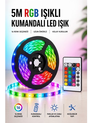 Akıllı Bayi 5m Rgb Işıklı Her Ortama Uygun LED Işık