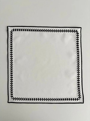 Denef Home Elagant - Yemek Peçetesi Nakışlı Siyah - 40X40 cm 1 Adet