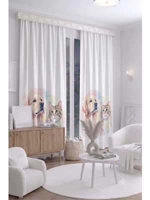 Bebek Çocuk Odası Fon Perdesi 100 x 250 cm 1 Kanat Sevimli Desenli Dekoratif Dijital Baskılı Premium Çocuk Odası Perdesi