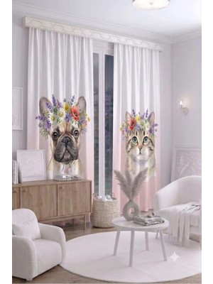 Bebek Çocuk Odası Fon Perdesi 100 x 250 cm 1 Kanat Sevimli Desenli Dekoratif Dijital Baskılı Premium Çocuk Odası Perdesi