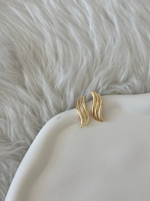 Revoia Marea Dalga Form Gold Küpe