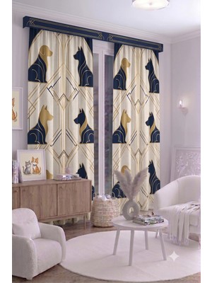 Bebek Çocuk Odası Fon Perdesi 100 x 250 cm 1 Kanat Sevimli Desenli Dekoratif Dijital Baskılı Premium Çocuk Odası Perdesi