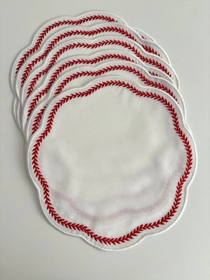 Denef Home Elagant - Amerikan Servis Nakışlı Kırmızı - 40X40 cm 1 Adet